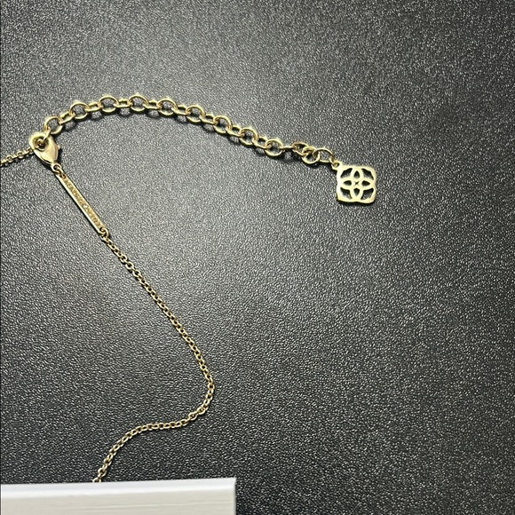 Kendra Scott Gold Necklace with Aqua Heart Pendant - Picture 3 of 3